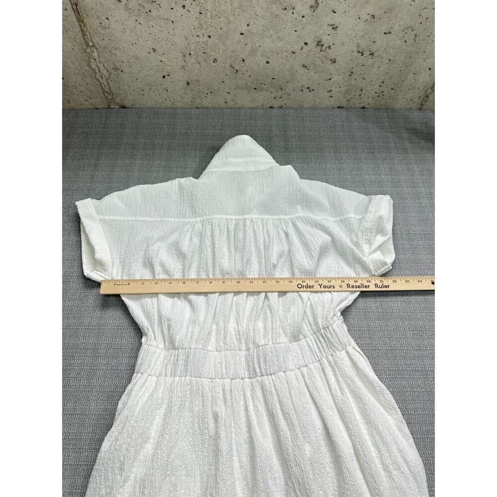 Lulu's Cream Button-Front Midi Dress with Tie Top - Picture 4 of 11